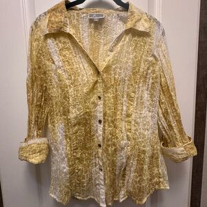 JM Collection Gold Button-Down Shirt